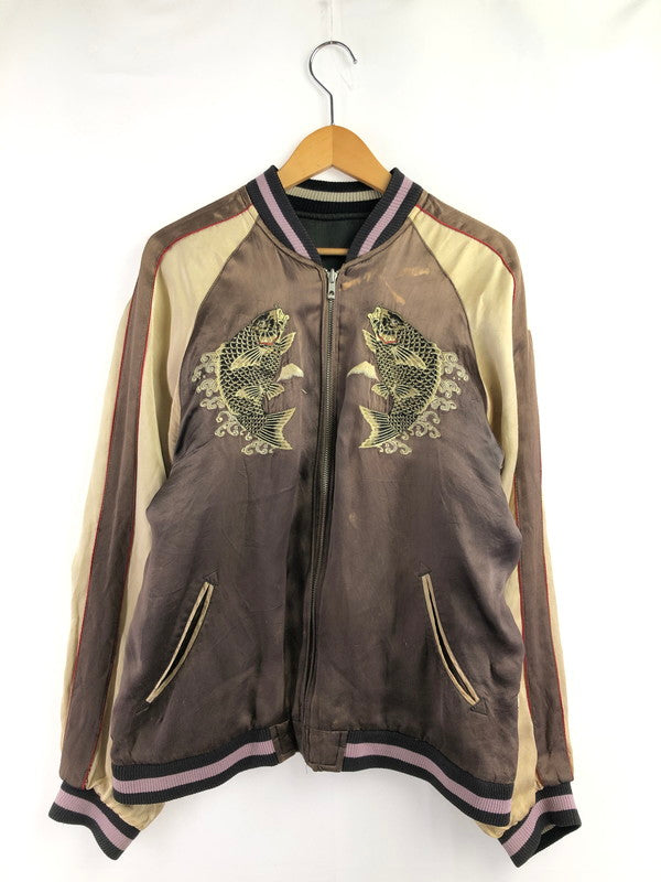 【現状渡し品】【メンズ】 花旅楽団 ハナタビ ガクダン SOUVENIR JACKET 鬼若丸の鯉退治 スーベニア ジャケット ライトアウター 145-260716-rt-13-tagh サイズ：L カラー：グリーン/ベージュ 万代Net店