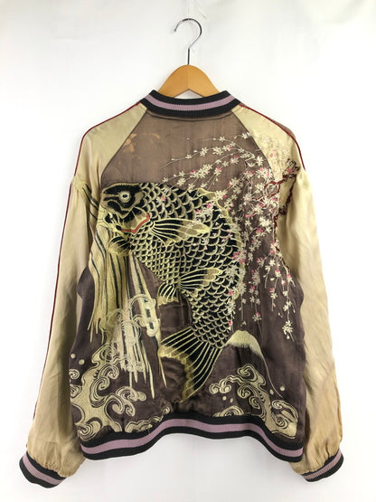 【現状渡し品】【メンズ】 花旅楽団 ハナタビ ガクダン SOUVENIR JACKET 鬼若丸の鯉退治 スーベニア ジャケット ライトアウター 145-260716-rt-13-tagh サイズ：L カラー：グリーン/ベージュ 万代Net店