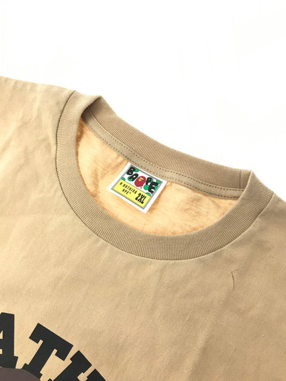 【中古品】【メンズ】 A BATHING APE ア ベイシング エイプ COLLEGE MILO TEE 002TEJ801001M カレッジ ミロ Tシャツ トップス 142-260719-rt-30-tagh サイズ：2XL カラー：ベージュ 万代Net店