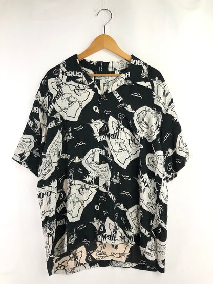 【中古品】【メンズ】 SUN SURF サンサーフ SHOWING HAWAIIAN ISLAND RAYON HAWAIIAN SHIRT SS39012 レーヨン ハワイアン シャツ トップス 145-260716-rt-12-tagh サイズ：XL カラー：ブラック/ホワイト 万代Net店