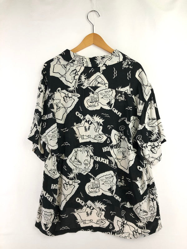 【中古品】【メンズ】 SUN SURF サンサーフ SHOWING HAWAIIAN ISLAND RAYON HAWAIIAN SHIRT SS39012 レーヨン ハワイアン シャツ トップス 145-260716-rt-12-tagh サイズ：XL カラー：ブラック/ホワイト 万代Net店