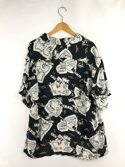 【中古品】【メンズ】 SUN SURF サンサーフ SHOWING HAWAIIAN ISLAND RAYON HAWAIIAN SHIRT SS39012 レーヨン ハワイアン シャツ トップス 145-260716-rt-12-tagh サイズ：XL カラー：ブラック/ホワイト 万代Net店