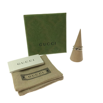 【中古品】【メンズ】 GUCCI グッチ INTERLOCKING G DOUBLE BAND RING インターロッキング G ダブルバンド リング 指輪 アクセサリー 183-260711-na-02-tagh サイズ：17 カラー：シルバー 万代Net店