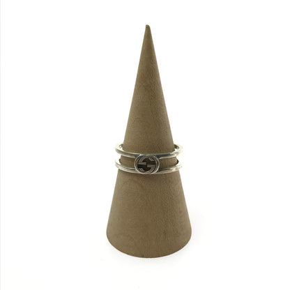 【中古品】【メンズ】 GUCCI グッチ INTERLOCKING G DOUBLE BAND RING インターロッキング G ダブルバンド リング 指輪 アクセサリー 183-260711-na-02-tagh サイズ：17 カラー：シルバー 万代Net店