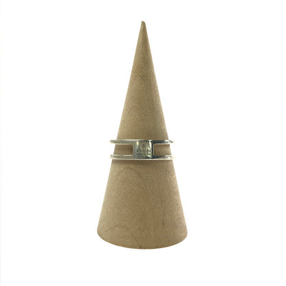 【中古品】【メンズ】 GUCCI グッチ INTERLOCKING G DOUBLE BAND RING インターロッキング G ダブルバンド リング 指輪 アクセサリー 183-260711-na-02-tagh サイズ：17 カラー：シルバー 万代Net店