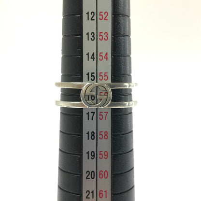 【中古品】【メンズ】 GUCCI グッチ INTERLOCKING G DOUBLE BAND RING インターロッキング G ダブルバンド リング 指輪 アクセサリー 183-260711-na-02-tagh サイズ：17 カラー：シルバー 万代Net店