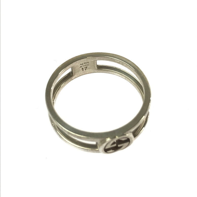 【中古品】【メンズ】 GUCCI グッチ INTERLOCKING G DOUBLE BAND RING インターロッキング G ダブルバンド リング 指輪 アクセサリー 183-260711-na-02-tagh サイズ：17 カラー：シルバー 万代Net店