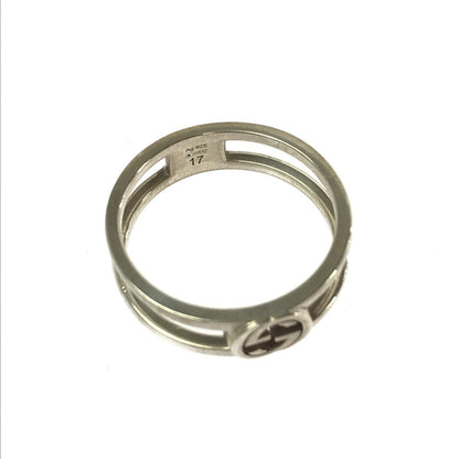 【中古品】【メンズ】 GUCCI グッチ INTERLOCKING G DOUBLE BAND RING インターロッキング G ダブルバンド リング 指輪 アクセサリー 183-260711-na-02-tagh サイズ：17 カラー：シルバー 万代Net店