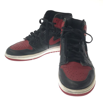 【現状渡し品】【メンズ】 NIKE ナイキ AIR JORDAN 1 RETRO HIGH OG 555088-001 エア ジョーダン レトロ ハイ スニーカー 靴 160-260717-rt-01-tagh サイズ：26.5ｃｍ ＵS8.5 カラー：BLACK/VARSITY RED-WHITE 万代Net店