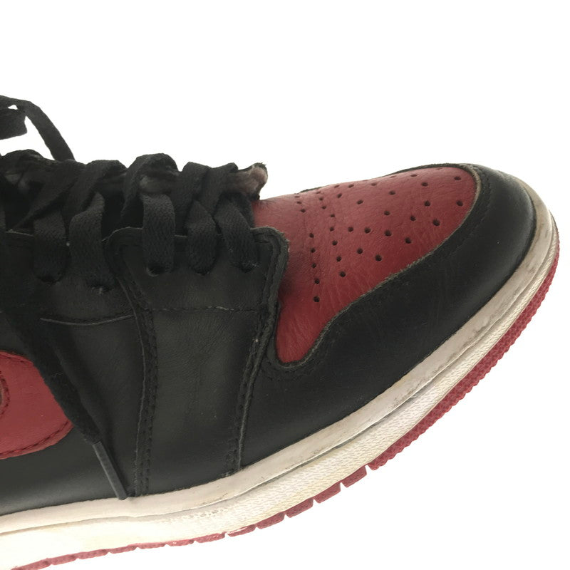 【現状渡し品】【メンズ】 NIKE ナイキ AIR JORDAN 1 RETRO HIGH OG 555088-001 エア ジョーダン レトロ ハイ スニーカー 靴 160-260717-rt-01-tagh サイズ：26.5ｃｍ ＵS8.5 カラー：BLACK/VARSITY RED-WHITE 万代Net店
