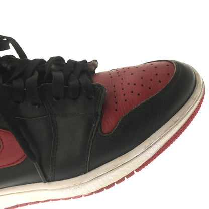 【現状渡し品】【メンズ】 NIKE ナイキ AIR JORDAN 1 RETRO HIGH OG 555088-001 エア ジョーダン レトロ ハイ スニーカー 靴 160-260717-rt-01-tagh サイズ：26.5ｃｍ ＵS8.5 カラー：BLACK/VARSITY RED-WHITE 万代Net店