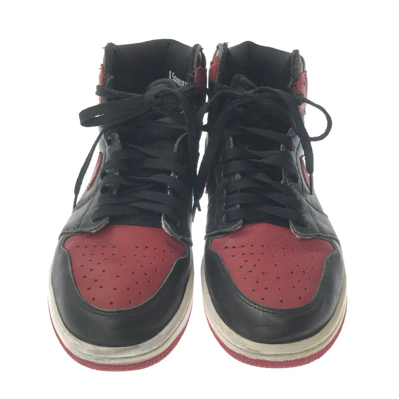 【現状渡し品】【メンズ】 NIKE ナイキ AIR JORDAN 1 RETRO HIGH OG 555088-001 エア ジョーダン レトロ ハイ スニーカー 靴 160-260717-rt-01-tagh サイズ：26.5ｃｍ ＵS8.5 カラー：BLACK/VARSITY RED-WHITE 万代Net店