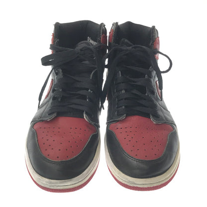 【現状渡し品】【メンズ】 NIKE ナイキ AIR JORDAN 1 RETRO HIGH OG 555088-001 エア ジョーダン レトロ ハイ スニーカー 靴 160-260717-rt-01-tagh サイズ：26.5ｃｍ ＵS8.5 カラー：BLACK/VARSITY RED-WHITE 万代Net店