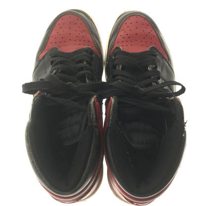 【現状渡し品】【メンズ】 NIKE ナイキ AIR JORDAN 1 RETRO HIGH OG 555088-001 エア ジョーダン レトロ ハイ スニーカー 靴 160-260717-rt-01-tagh サイズ：26.5ｃｍ ＵS8.5 カラー：BLACK/VARSITY RED-WHITE 万代Net店