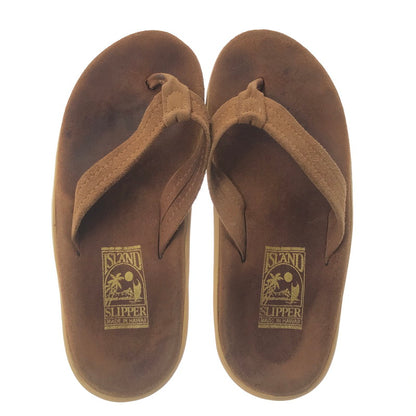 【中古品】【メンズ】 ISLAND SLIPPER アイランド スリッパ HAWAII SUEDE LEATHER SANDALS ハワイ スエード レザー サンダル 靴 165-260717-rt-10-tagh サイズ：9 カラー：ブラウン 万代Net店
