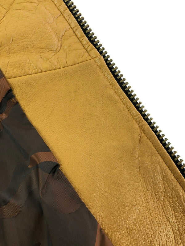 【中古品】【メンズ】 錦 ニシキ FLOWER EMBROIDERY GOAT LEATHER JACKET 刺繍 入り レザー ジャケット アウター 145-260714-rt-01-tag サイズ：Xl カラー：キャメル 万代Net店