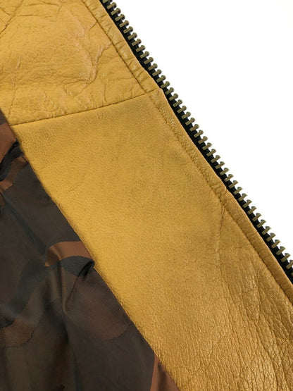 【中古品】【メンズ】 錦 ニシキ FLOWER EMBROIDERY GOAT LEATHER JACKET 刺繍 入り レザー ジャケット アウター 145-260714-rt-01-tag サイズ：Xl カラー：キャメル 万代Net店