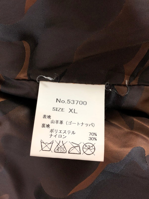 【中古品】【メンズ】 錦 ニシキ FLOWER EMBROIDERY GOAT LEATHER JACKET 刺繍 入り レザー ジャケット アウター 145-260714-rt-01-tag サイズ：Xl カラー：キャメル 万代Net店