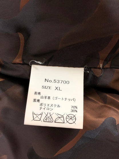 【中古品】【メンズ】 錦 ニシキ FLOWER EMBROIDERY GOAT LEATHER JACKET 刺繍 入り レザー ジャケット アウター 145-260714-rt-01-tag サイズ：Xl カラー：キャメル 万代Net店