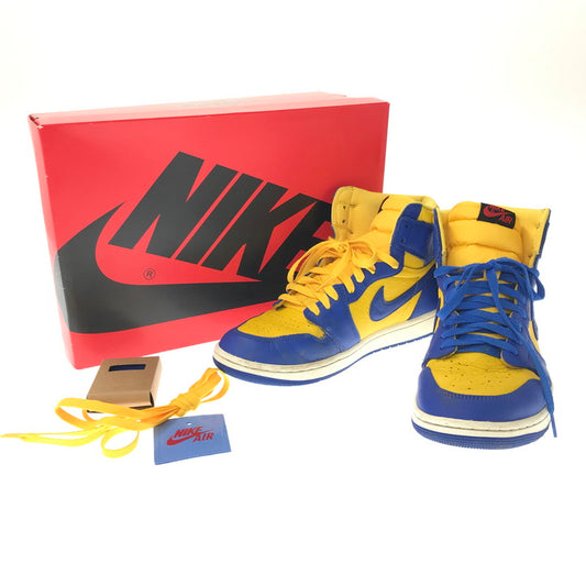【中古品】【メンズ】 NIKE ナイキ WOMEN'S AIR JORDAN 1 HIGH OG GAME ROYAL AND VARSITY MAIZE スニーカー 靴 160-260719-rt-23-tagh サイズ：28.5cm US11.5 カラー：VARSITY MAZE/GAME ROYAL-SAIL 万代Net店