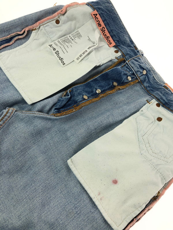 【中古品】【メンズ】 ACNE STUDIOS アクネストゥディオズ LIGHT BLUE TRASH DENIM PANTS B00230 2021M ライトブルー トラッシュ デニムパンツ ジーンズ 152-260714-rt-03-tag サイズ：EUR28 30 カラー：インディゴ 万代Net店
