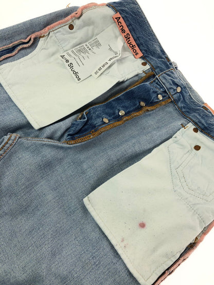【中古品】【メンズ】 ACNE STUDIOS アクネストゥディオズ LIGHT BLUE TRASH DENIM PANTS B00230 2021M ライトブルー トラッシュ デニムパンツ ジーンズ 152-260714-rt-03-tag サイズ：EUR28 30 カラー：インディゴ 万代Net店