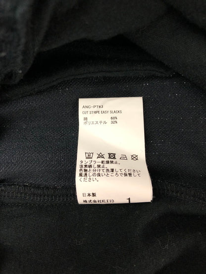 【中古品】【メンズ】 ANCELLM アンセルム CUT STRIPE EASY SLACKS カット ストライプ イージー スラックス ボトムス 151-260714-rt-04-tag サイズ：1 カラー：ブラック 万代Net店