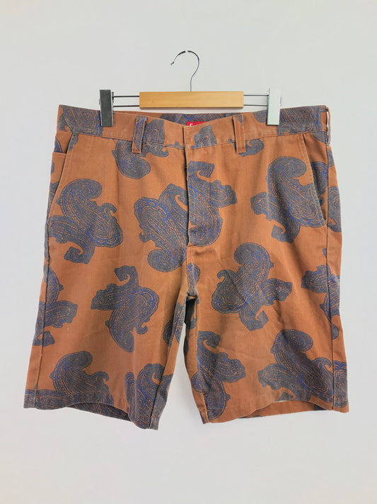 【中古品】【メンズ】 SUPREME シュプリーム 14SS PAISLEY WORK SHORT ペイズリー ワーク ショートパンツ ボトムス 149-260719-rt-17-tagh サイズ：36 カラー：ブラウン 万代Net店