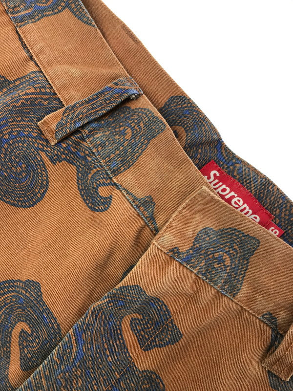 【中古品】【メンズ】 SUPREME シュプリーム 14SS PAISLEY WORK SHORT ペイズリー ワーク ショートパンツ ボトムス 149-260719-rt-17-tagh サイズ：36 カラー：ブラウン 万代Net店