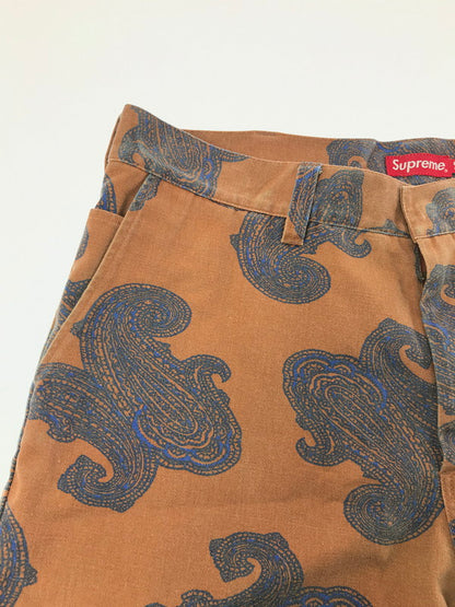 【中古品】【メンズ】 SUPREME シュプリーム 14SS PAISLEY WORK SHORT ペイズリー ワーク ショートパンツ ボトムス 149-260719-rt-17-tagh サイズ：36 カラー：ブラウン 万代Net店
