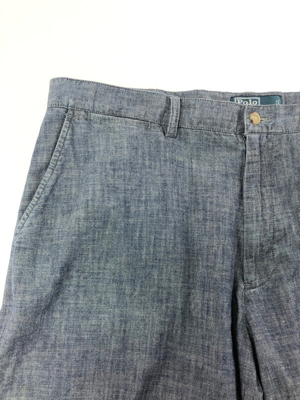 【中古品】【メンズ】 POLO RALPH LAUREN ポロ ラルフローレン 90's CHAMBRAY SHORT シャンブレー ショートパンツ ボトムス 157-260715-rt-21-tagh サイズ：36 カラー：インディゴ 万代Net店