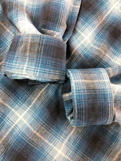 【中古品】【メンズ】 WILLIS&GEIGER ウィリス＆ガイガー 90's L/S FLANNEL SHIRT 90年代 ロングスリーブ フランネル シャツ トップス 日本製 146-260715-rt-20-tagh サイズ：L カラー：ブルー 万代Net店