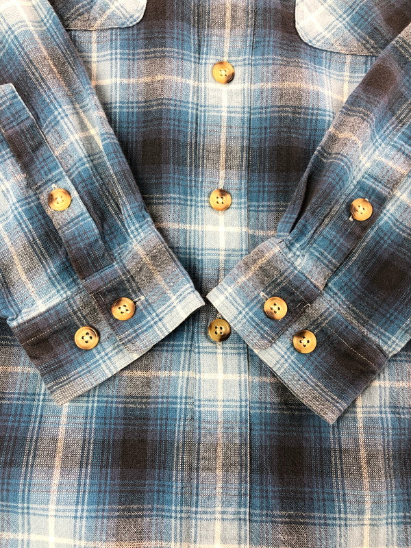 【中古品】【メンズ】 WILLIS&GEIGER ウィリス＆ガイガー 90's L/S FLANNEL SHIRT 90年代 ロングスリーブ フランネル シャツ トップス 日本製 146-260715-rt-20-tagh サイズ：L カラー：ブルー 万代Net店