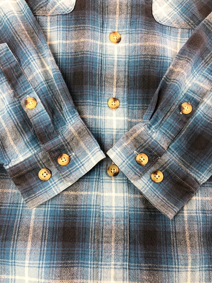 【中古品】【メンズ】 WILLIS&GEIGER ウィリス＆ガイガー 90's L/S FLANNEL SHIRT 90年代 ロングスリーブ フランネル シャツ トップス 日本製 146-260715-rt-20-tagh サイズ：L カラー：ブルー 万代Net店