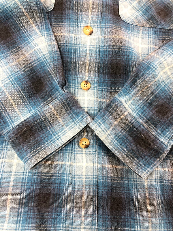 【中古品】【メンズ】 WILLIS&GEIGER ウィリス＆ガイガー 90's L/S FLANNEL SHIRT 90年代 ロングスリーブ フランネル シャツ トップス 日本製 146-260715-rt-20-tagh サイズ：L カラー：ブルー 万代Net店