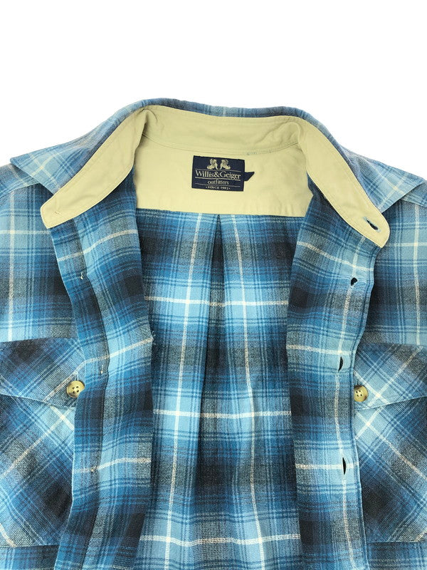 【中古品】【メンズ】 WILLIS&GEIGER ウィリス＆ガイガー 90's L/S FLANNEL SHIRT 90年代 ロングスリーブ フランネル シャツ トップス 日本製 146-260715-rt-20-tagh サイズ：L カラー：ブルー 万代Net店