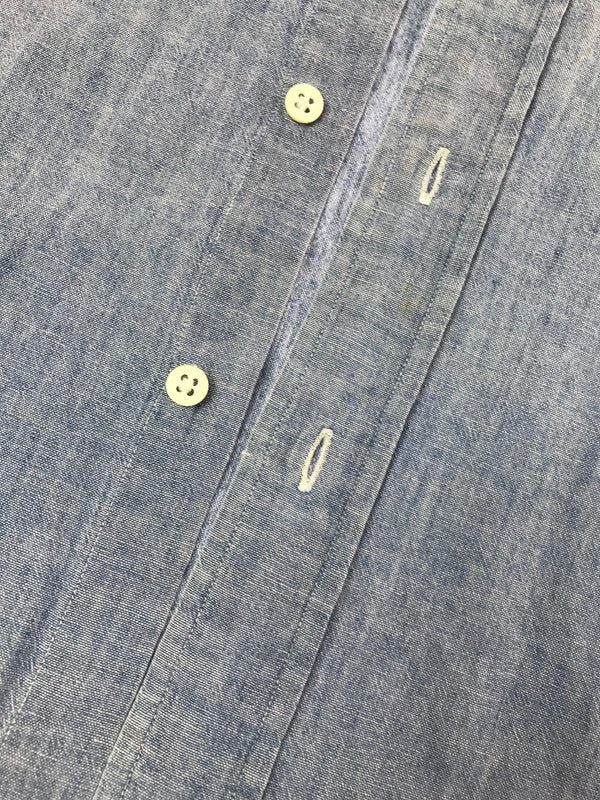 【中古品】【メンズ】 POLO RALPH LAUREN ポロ・ラルフローレン 90's L/S CHAMBRAY WORK SHIRT 90年代 ロングスリーブ シャンブレー ワーク シャツ トップス 146-260717-rt-13-tagh サイズ：L カラー：ブルー 万代Net店