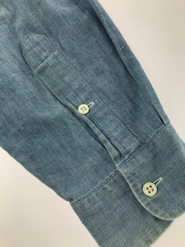 【中古品】【メンズ】 POLO RALPH LAUREN ポロ・ラルフローレン 90's L/S CHAMBRAY WORK SHIRT 90年代 ロングスリーブ シャンブレー ワーク シャツ トップス 146-260717-rt-13-tagh サイズ：L カラー：ブルー 万代Net店