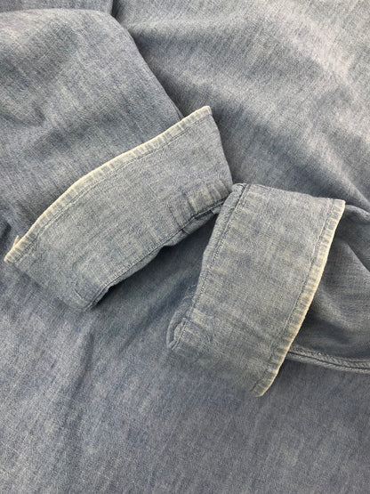 【中古品】【メンズ】 POLO RALPH LAUREN ポロ・ラルフローレン 90's L/S CHAMBRAY WORK SHIRT 90年代 ロングスリーブ シャンブレー ワーク シャツ トップス 146-260717-rt-13-tagh サイズ：L カラー：ブルー 万代Net店