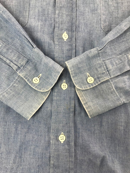 【中古品】【メンズ】 POLO RALPH LAUREN ポロ・ラルフローレン 90's L/S CHAMBRAY WORK SHIRT 90年代 ロングスリーブ シャンブレー ワーク シャツ トップス 146-260717-rt-13-tagh サイズ：L カラー：ブルー 万代Net店