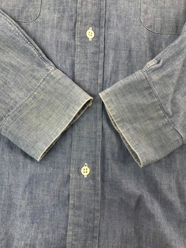 【中古品】【メンズ】 POLO RALPH LAUREN ポロ・ラルフローレン 90's L/S CHAMBRAY WORK SHIRT 90年代 ロングスリーブ シャンブレー ワーク シャツ トップス 146-260717-rt-13-tagh サイズ：L カラー：ブルー 万代Net店