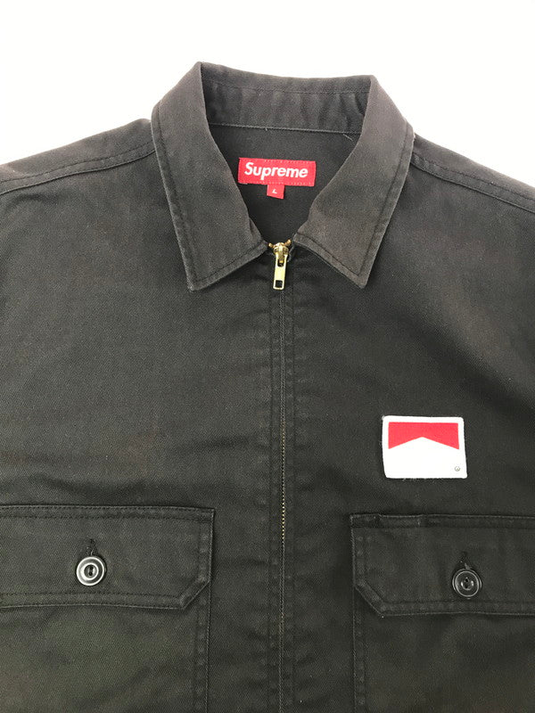 【中古品】【メンズ】 SUPREME シュプリーム × MARLBORO マールボロ 09SS WORK JACKET ワーク ジャケット ライトアウター 149-260719-rt-16-tagh サイズ：L カラー：ブラック 万代Net店