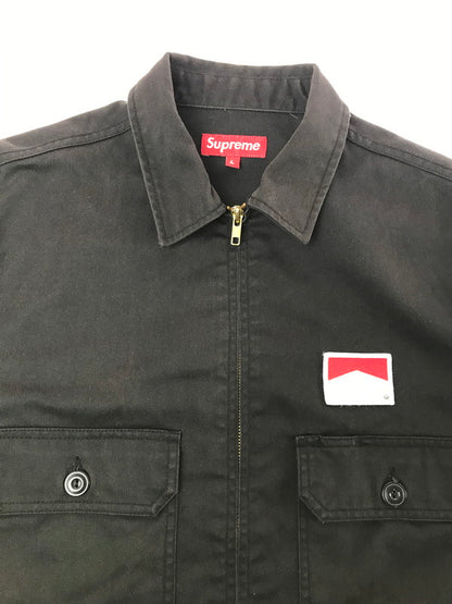 【中古品】【メンズ】 SUPREME シュプリーム × MARLBORO マールボロ 09SS WORK JACKET ワーク ジャケット ライトアウター 149-260719-rt-16-tagh サイズ：L カラー：ブラック 万代Net店