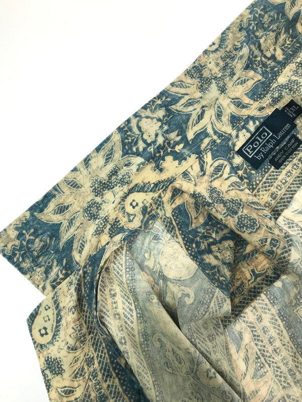 【中古品】【メンズ】 POLO RALPH LAUREN ポロ・ラルフローレン ANDY CAMP 90's SS OPEN COLLAR SHIRT アンディキャンプ 90年代 オープンカラー シャツ 146-260717-rt-12-tagh サイズ：XL カラー：ブルー 万代Net店