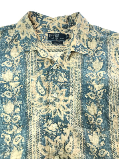 【中古品】【メンズ】 POLO RALPH LAUREN ポロ・ラルフローレン ANDY CAMP 90's SS OPEN COLLAR SHIRT アンディキャンプ 90年代 オープンカラー シャツ 146-260717-rt-12-tagh サイズ：XL カラー：ブルー 万代Net店