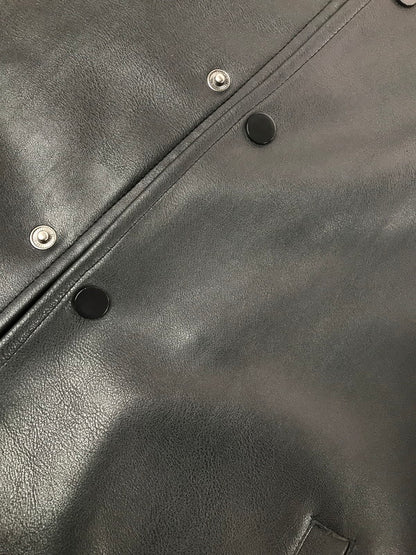 【現状渡し品】【メンズ】 BACKERS バッカーズ FAUX LEATHER COACH JACKET フェイクレザー コーチ ジャケット アウター 147-260717-rt-19-tagh サイズ：M カラー：ブラック 万代Net店