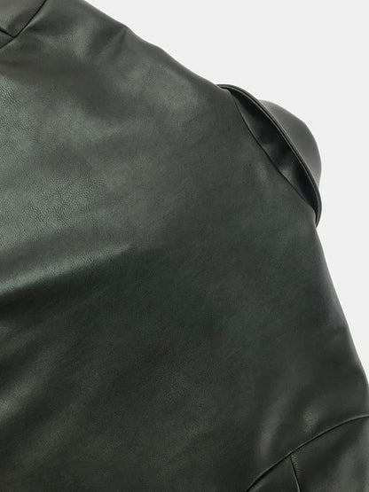 【現状渡し品】【メンズ】 BACKERS バッカーズ FAUX LEATHER COACH JACKET フェイクレザー コーチ ジャケット アウター 147-260717-rt-19-tagh サイズ：M カラー：ブラック 万代Net店
