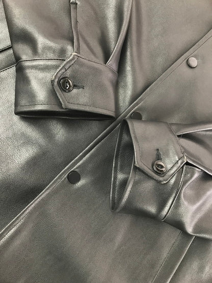 【現状渡し品】【メンズ】 BACKERS バッカーズ FAUX LEATHER COACH JACKET フェイクレザー コーチ ジャケット アウター 147-260717-rt-19-tagh サイズ：M カラー：ブラック 万代Net店