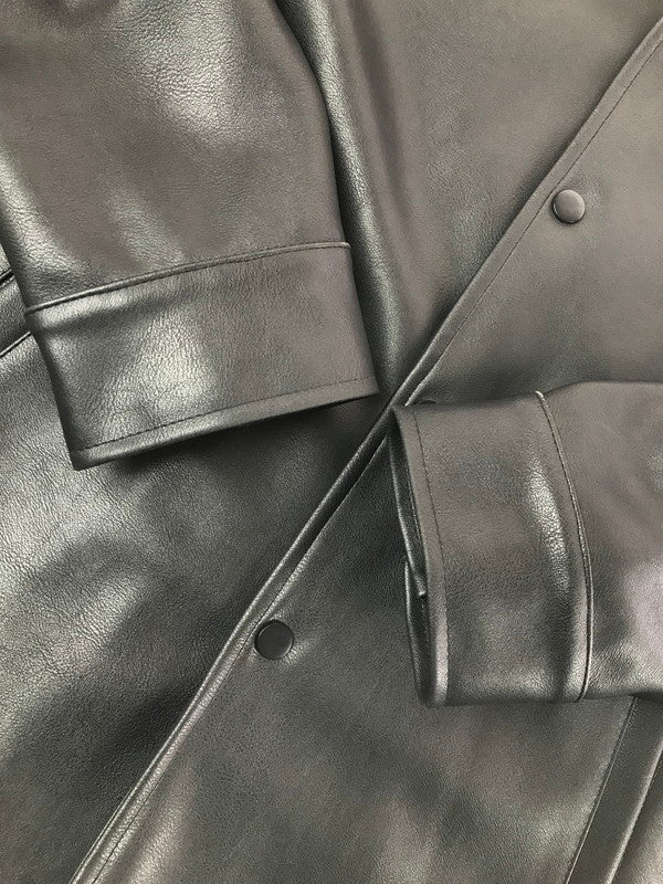 【現状渡し品】【メンズ】 BACKERS バッカーズ FAUX LEATHER COACH JACKET フェイクレザー コーチ ジャケット アウター 147-260717-rt-19-tagh サイズ：M カラー：ブラック 万代Net店