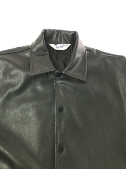 【現状渡し品】【メンズ】 BACKERS バッカーズ FAUX LEATHER COACH JACKET フェイクレザー コーチ ジャケット アウター 147-260717-rt-19-tagh サイズ：M カラー：ブラック 万代Net店